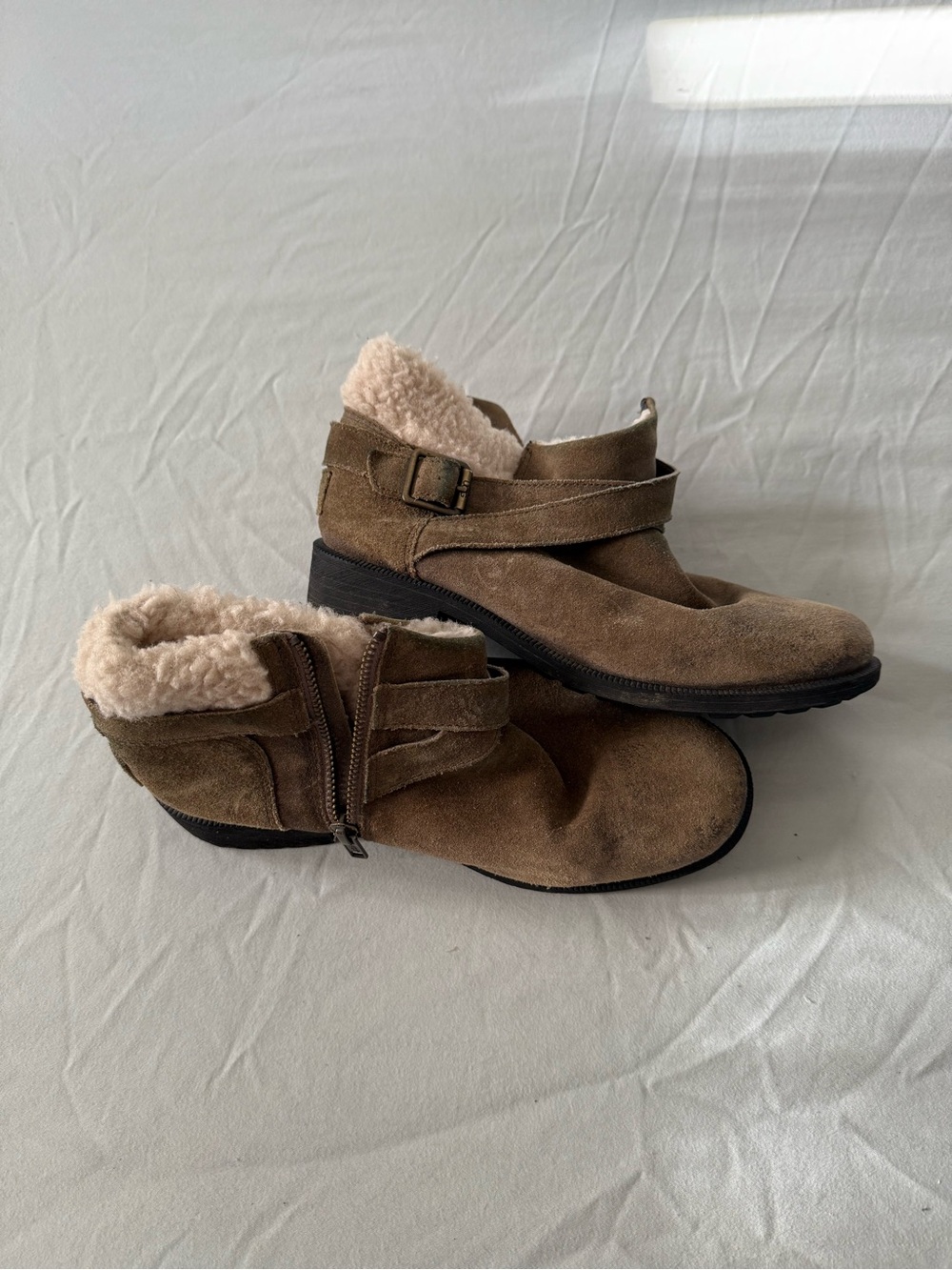 UGG Cozy Suede Ankle Boots with Shearling Lining